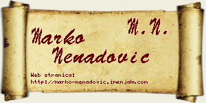 Marko Nenadović vizit kartica